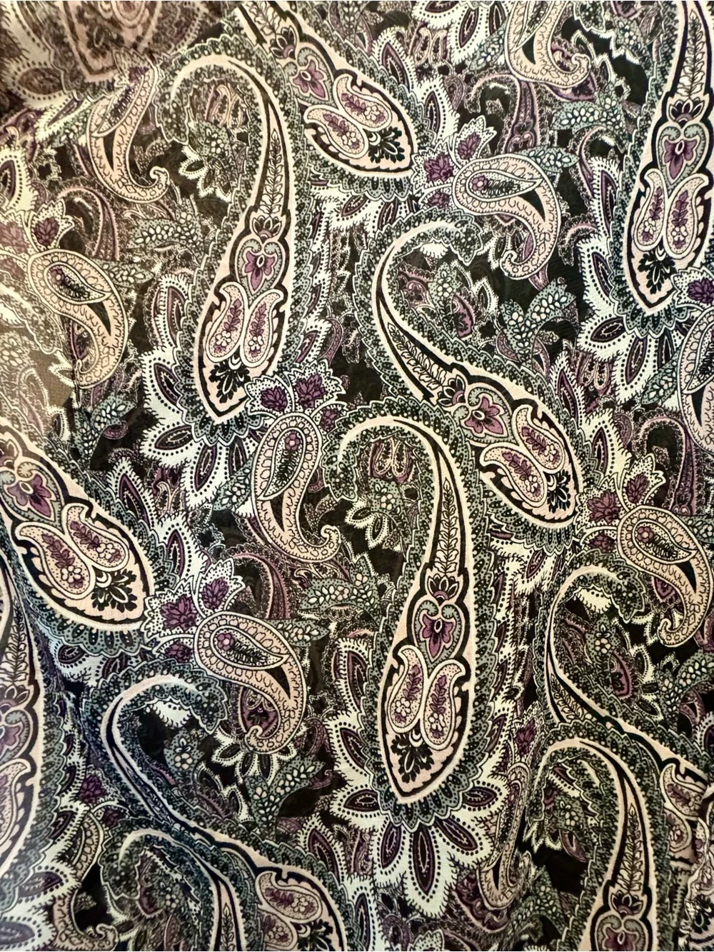 2X Cynthia Rowley Lightweight Paisley Kimono Cover-Up, lavender pastels black